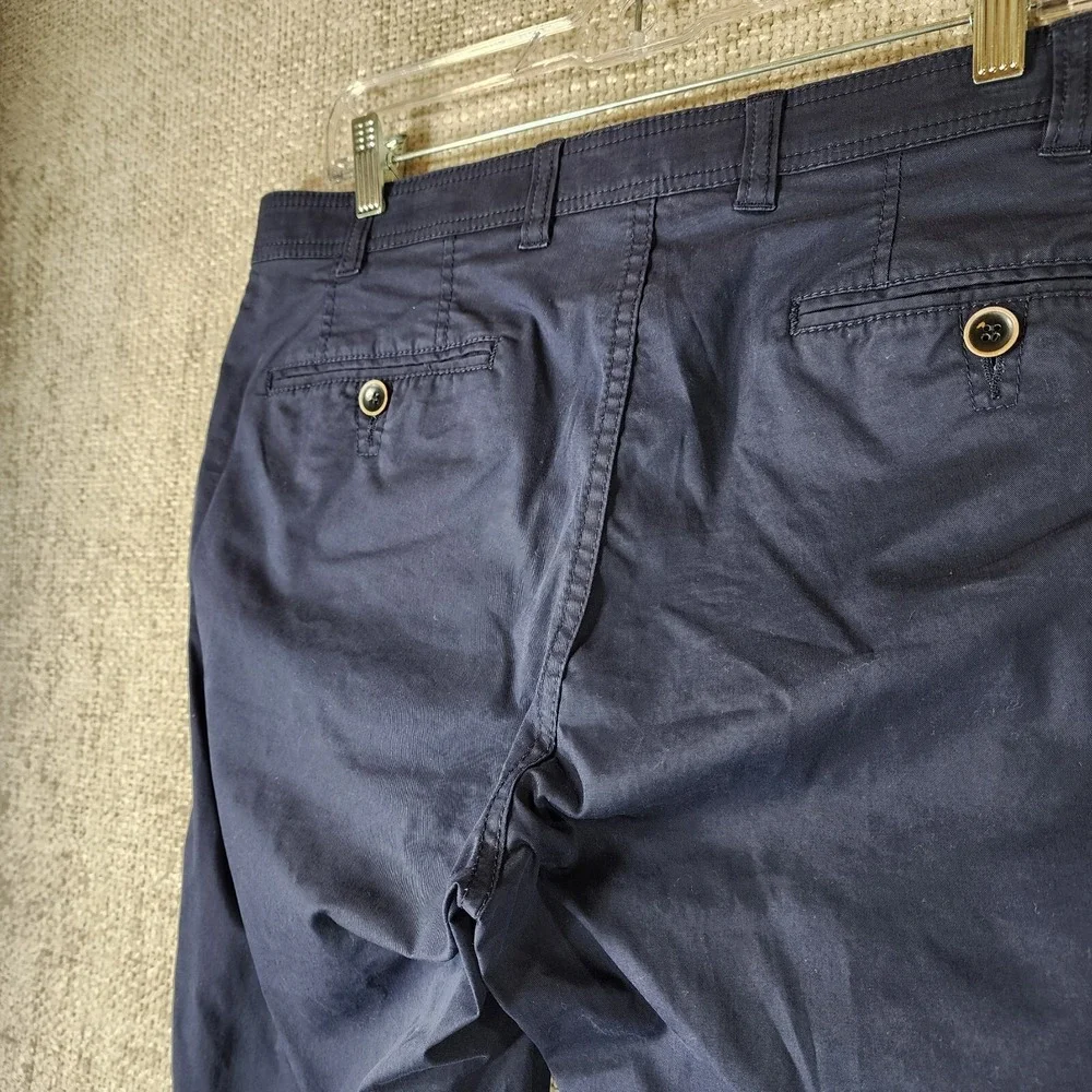 Bruhl Bros.® Nizza Stretch Cotton Trousers Mens 36x33.5 Navy Blue German Made